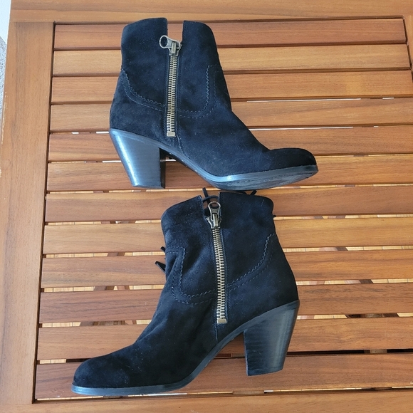 Sam Edelman Louie Black Suede Fringe Bootie  Size 7 1/2 - Picture 3 of 6